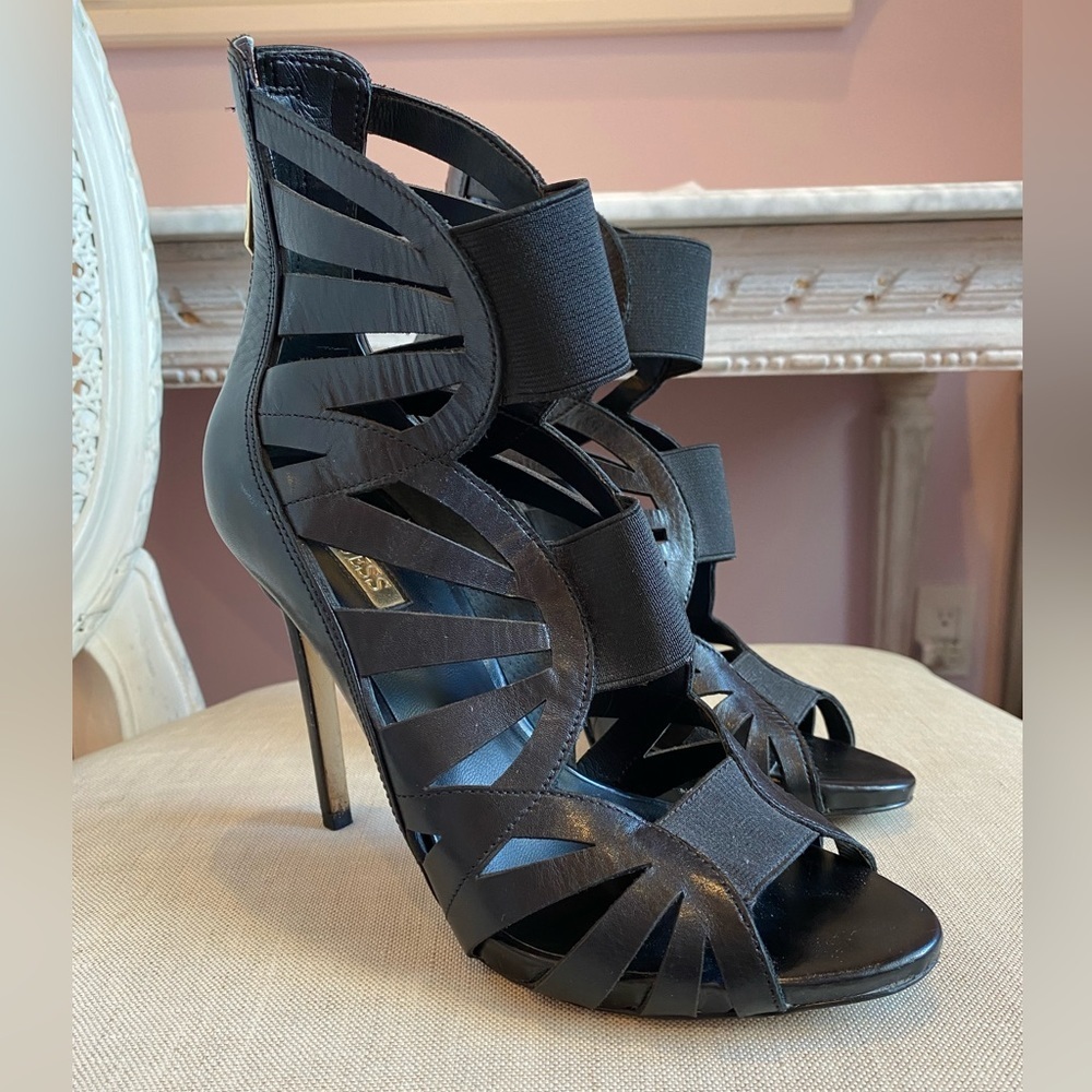 Guess Black Strappy Heels